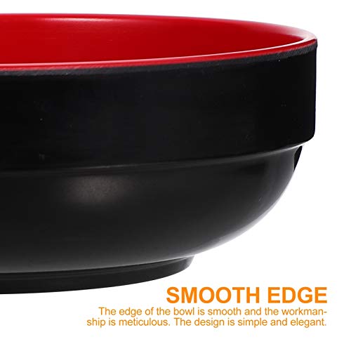 Upkoch Melamine Serving Bowl Double Color Dessert Bowl Cereal Soup Salad Bowl Red And Black Ramen Bowl For Home Restaurant #TOP7