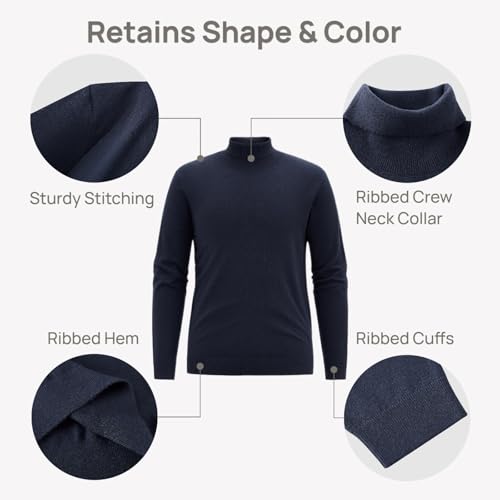 VPG Turtleneck Men's Sweaters, Lightweight Long Sleeve Turtle Neck Shirt for Men, Regular Fit Knit Pullover Sweater4