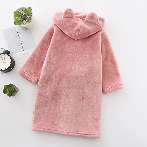 Toddler Boys Girls Bear Hooded Ro𝐛e Warm Fleece Towel Ro𝐛e Bathro𝐛e Soft Sle𝐞pwear Winter Flannel Paj𝐚mas3