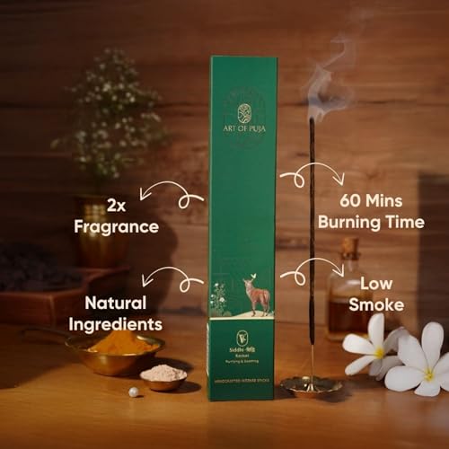 Image of Kasturi (Musk) Handcrafted Incense- 30 Agarbatti Stick | 1 Hr Burning Time, 2+ Hr Retention| Rich Aroma, Low Smoke | Free Agarbatti Stand | Incense Sticks for Home