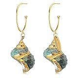 ❤Material: Cobre, chapado en oro 14ct, concha. Tamaño: 5 cm*2.5 cm(1.97 in*0.98 in). Peso: 10 g(0.35 oz).