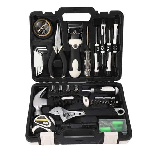 Kit de herramientas manuales con caja portátil y cinta métrica miniatura 1