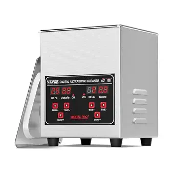 VEVOR Sonic Cleaner, 1.3L Professional 60W Cleaning Machine with Timer & Heater, 40kHz Digital Sonic Cleaner with Basket for Watch Glasses Jewelry Retainer Industrial Parts Tools