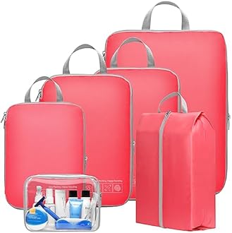 Cambond Compression Packing Cubes for Travel Women - Lightweight Luggage Organizers Bag Packing Cubes for Carry on Suitcases