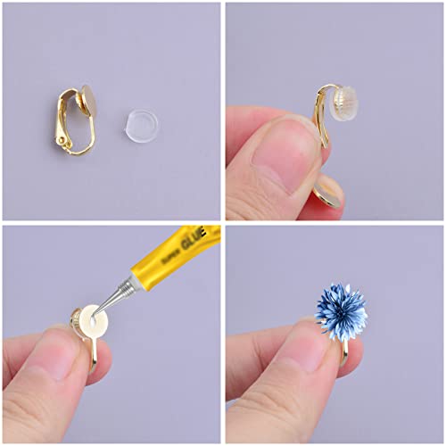 40Pcs 2 Styles Clip-On Earring Converters Brass Round Flat Back Tray Earring Clips Components With 40Pcs Earring Pads For Diy Earrings Jewelry Making Findings, 2 Colors #TOP4