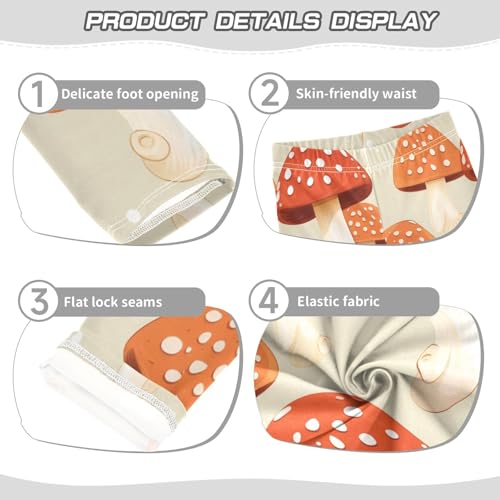 Toddler Girls Leggings Printed Yoga Pants Leggings Red Mushrooms for Kids3
