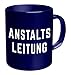 Produktbild Tasse mit dem Spruch Anstaltsleitung, in dunkelblau aus Keramik