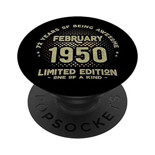 Regalo 72 años Cumpleaños Hombre Mujer - Febrero 1950 PopSockets PopGrip Intercambiable