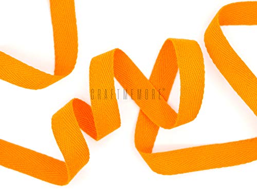 Craftmemore 3/4 Inch Twill Tape Fabric Ribbons Webbing Herringbone Twill Bias Binding Tape For Clothes Sewing Craft Trim Lace 36 Yards (Mp38 Orange) #TOP30
