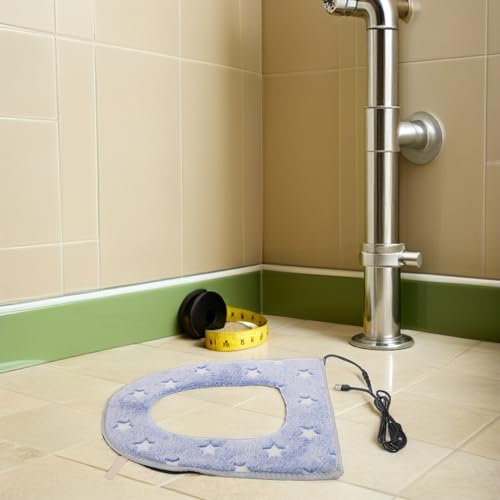 Housse de toilette chauffante Hemobllo 43x36,5 cm lavable avec LED USB