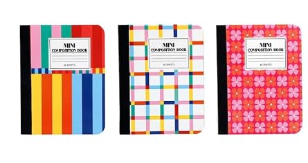Composition Notebook Miniature Set - 3 Small Books - 4.25 x 3.25 Inches