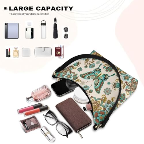 Image of Handbag for Women Leather Underam Shoulder Bag with Zipper Fashion Work Purse Waterproof Travel Wallet