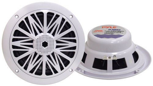 Pyle PLMR62 - Coppia di altoparlanti bidirezionali nautici, 200 W, 16,5 cm, colore: Bianco