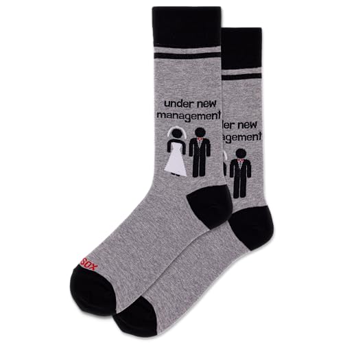 Hot Sox Men's Fun Wedding Groom Crew Socks-1 Pair Pack-Cool & Funny Husband Novelty Fashion Gifts