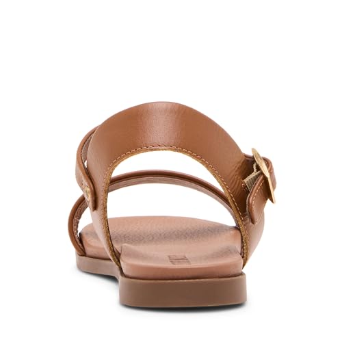 Steve Madden Steve Madden Women's Dina Flat Sandal, Tan leather, 7.5