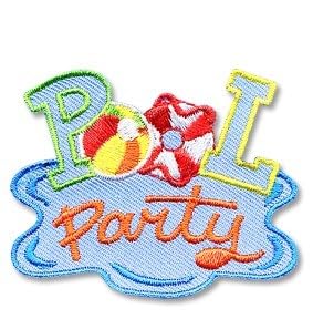 Generic Girl Boy Cub Blue POOL PARTY Day Swimming Fun Patches Crest Badges SCOUT GUIDE Iron On Patch Perfect for Uniforms, Jackets, Hats, Backpacks and More