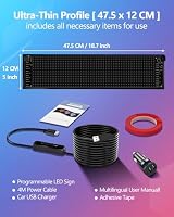 JDVOOTD Flexibler LED Anzeigetafel, 47.5 x 12cm Programmierbare RGB-Laufschrift per Bluetooth Smart App, Personalisiert für Bar, Werbung, Restaurant, Store, Party Dekoration – Ansicht 6