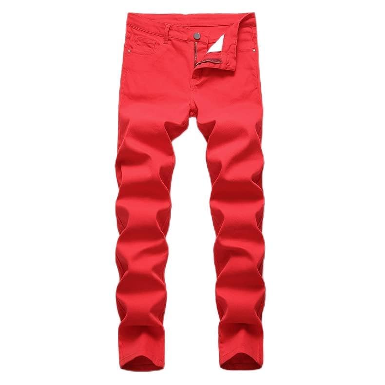 SUYGGCK Jeans Uomo Uomini di Moda Multicolore Multicolor High Stretch Jeans Casual Straight