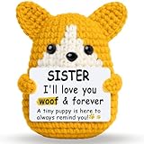 Vatogon Mini regalo positivo per sorella Corgi per compleanno, San Valentino, anima sorella amica regali per donne ragazze, ti amo piccole cose carine, fatto a mano divertente supporto emotivo cane