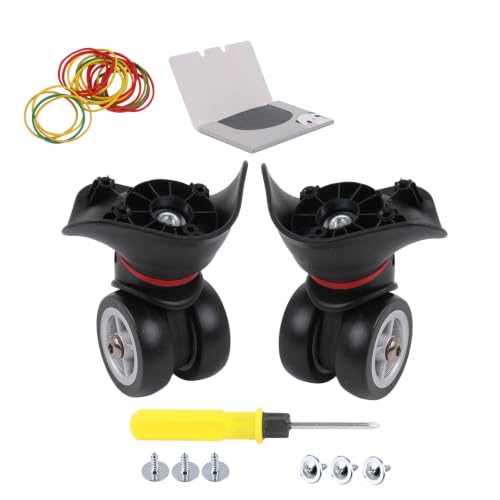 Bstinay W042 2PCS Left Right Swivel Luggage Replacement Wheels 3.93 Inch for DIY Travel Accessories