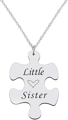 Sisadodo Big Brother Little Sister Necklace for Women Men Little Sister Birthday Gifts from Big Brother Matching Necklaces Gift for Man Christmas Presents for Men Women Sibling Matching Necklace