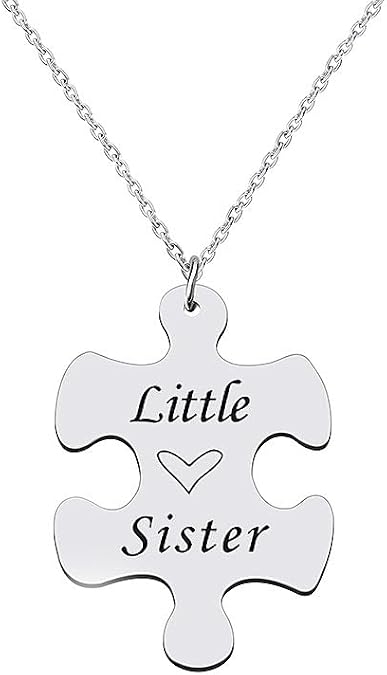 Sisadodo Big Brother Little Sister Necklace for Women Men Little Sister Birthday Gifts from Big Brother Matching Necklaces Gift for Man Christmas Presents for Men Women Sibling Matching Necklace