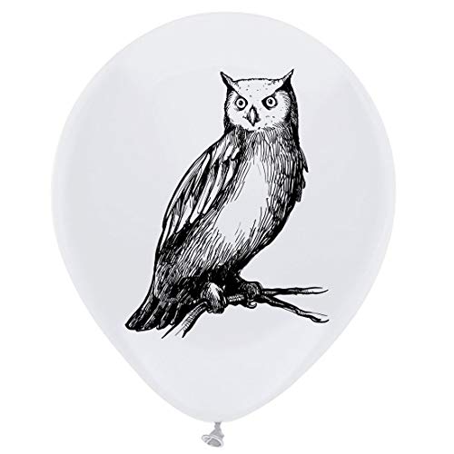 Owl Latex Balloons, 12Inch (16Pcs) Black And White Owl Birthday Party Decorations, Supplies #TOP12