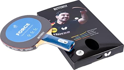 BUTTERFLY Tischtennisschläger Force | Profi-Tischtennisschläger für Fortgeschrittene- und Wettkampfspieler | Beläge schwarz/rot mit ITTF-Wettkampfzulassung | extrem griffige Oberfl