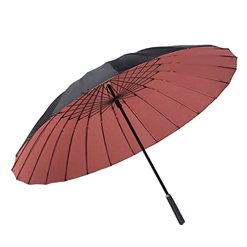 ThreeH Walking Stick Umbrella 190T 24 Ribs Double Canopy Long Handle Straight Anti-UV Sun/Rain Windproof Golf Umbrella,Pink by ThreeH - Used condition - US$21.70