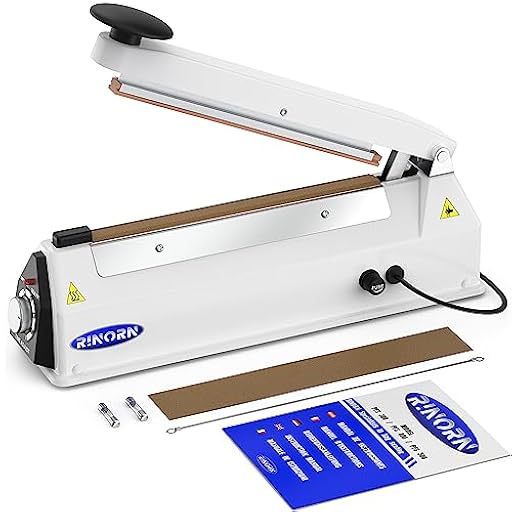 RINORN Selladora Bolsas De Plastico De 30cm, 40cm o 50cm / Sellador De Bolsas Compatible Con Plastico, Papel o Aluminio/Termoselladora Fabricada En Aluminio Y Con Materiales De Repuesto. | Ya disponible en tu tienda friki favorita! En mundofriki.es!