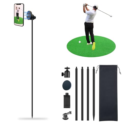 GreatYYT Monopod Selfie Stick to Record Golf Swing, Magnetic and Clamp for Compatible All Phone, Lightweight and Protable with Height Adjustable,Golf Training Aid