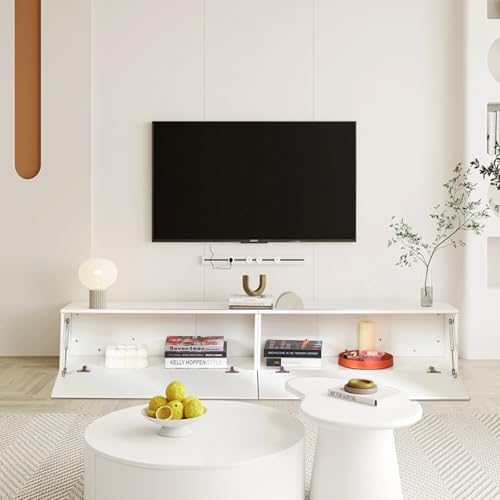 Meuble TV 180 cm Blanc LED 15 couleurs GOKHOMX