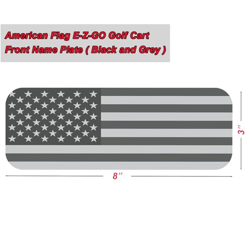 E-Z-GO Golf Cart Front Name Plate with Black & Grey American Flag Design, Fits 2014-2022 TXT, 2010-2015 2FIVE, 2008-2017 RXV, 2012-2016 Terrain, 2010-2022 Valor, and 2017-2022 Elite - Image 3
