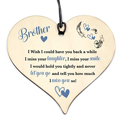BROTHER Wood Love Heart Sign Memorial Birthday Grave plaque #1142