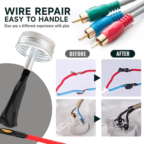 WEILAOK Flüssiggummi Schwarz, Flüssiges Isolierband, Wasserdicht und Schnell Trocknend, Isolierband für Alle Arten Von Leitungen und Elektrogeräten, 125 ml