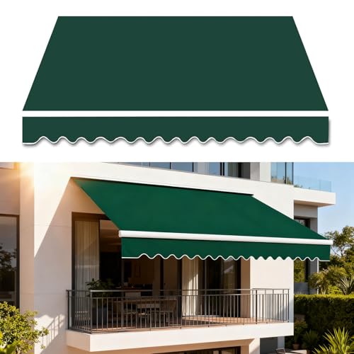 Toile d'auvent imperméable 3x2.5 m store banne polyester vert - 2