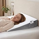 Vekkia 24" x 24" x 5.5" Bed Wedge Pillow for Sleeping – Triangle Pillow for Sleep Apnea, Acid Reflux, Snoring & Back Support, Post-Surgery Recovery, with Pockets & Washable Cover