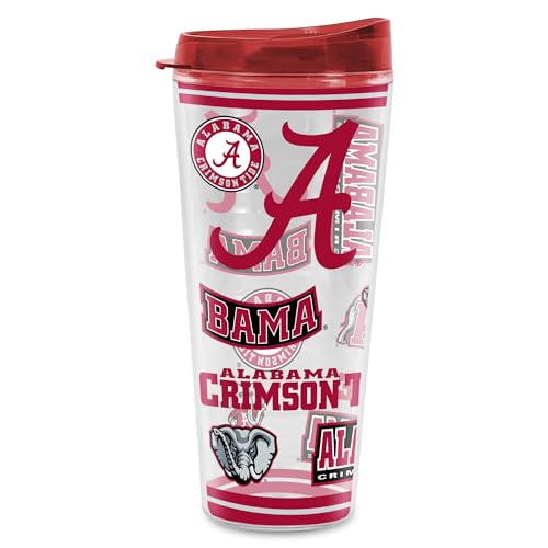 Rico Industries NCAA Alabama Crimson Tide Double Wall 20oz Tritan Tumbler