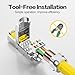 Shielded Rj45 Connector Tool-Free 6 Pcs【EC Listed】 CAT6 Field Termination Plug Gold Plated Modular Plug STP Connector Tool Less for Network Cable(CAT6)