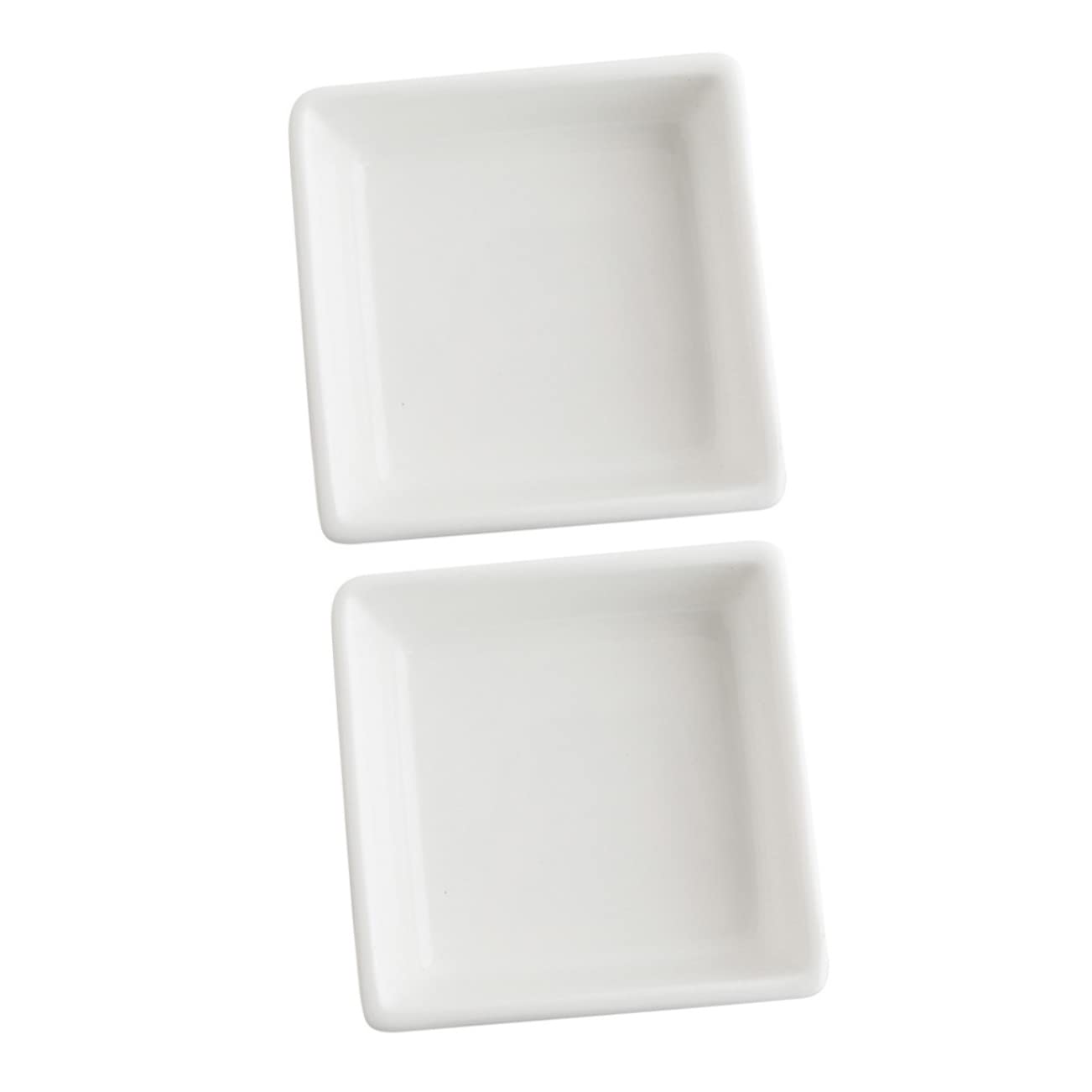 GRIRIW 2pcs Square Sauce Plates Creative Snack Dishes for Dipping Sauces Appetizers and Condiments for Home Parties and Restaurants