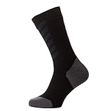 SEALSKINZ MTB Thin Mid with Hydro Stop Calcetines, Unisex Adulto, Negro (Black/Anthracite/Charcoal), L