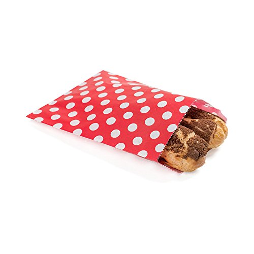 Restaurantware Red Polka Dot Paper Cookie Bags, 7 x 5 In, 100 Count