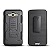 Samsung Galaxy Express Prime / Galaxy Amp Prime Case, Starshop [Heavy Duty] Dual Layers Kickstand Case With [0.33m 9H Tempered Glass Screen Protector Included] and Locking Belt Clip (Black)