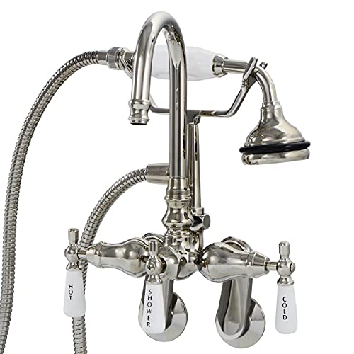 Vintage Tub & Bath Clawfoot Tub Wall Mount Gooseneck Faucet