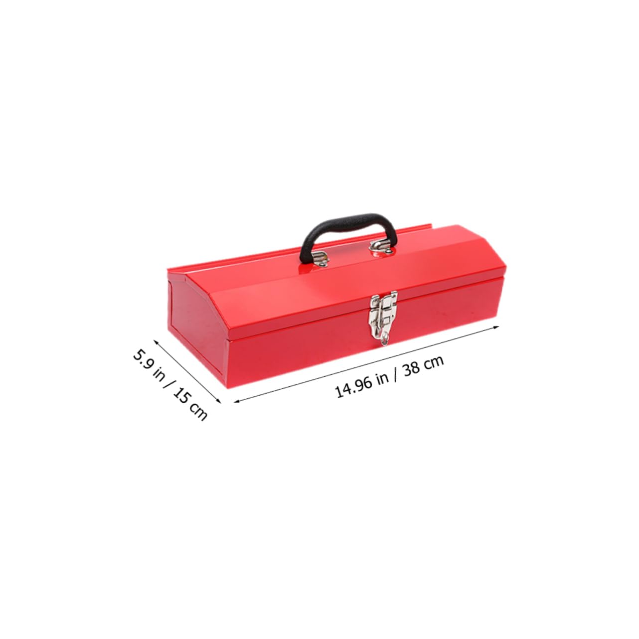 SHINEOFI Cassetta degli Attrezzi in Metallo Rossa, Portatile, in Lamiera Laminata a Freddo, Robusta e Resistente, per Officina e Riparazioni Domestiche