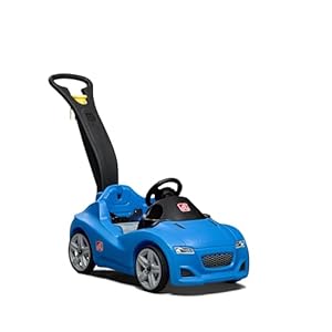 Step2 Whisper Ride Cruiser Kids Push Car, Ride On Car, Seat Belt and Horn, Toddlers 18 – 48 months, Easy Storage, Blue
