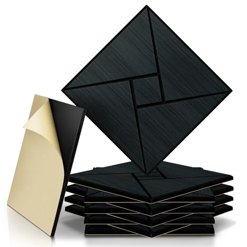 JAMELO Paneles insonorizantes de chapa de madera, 10 unidades, 30 x 30 x 1,2 cm, paneles acústicos 3D autoadhesivos para techo, puerta, decoración de pared, revestimiento de pared, roble negro