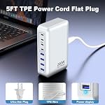 USB C Charger Charger Block, 200W 8-Ports Gan Fast Charging Station Hub, PD 65W Laptop Charging Adapter Compatible with MacBook Pro/Air, DELL, Steam Deck, iPhone 16/15/14, Galaxy S24/S23/S22
