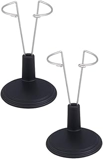 jojofuny Doll Stands for 8- inch Dolls, 2pcs Black Action Figure Stand Portable Fashion Dolls Organizer Display Bracket Doll Holder for Home Decoration, 25cm