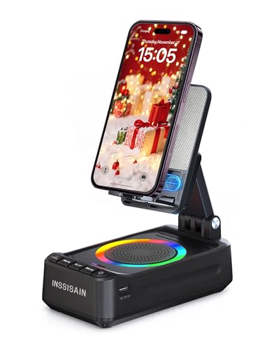 INSSISAIN Presentes para homens, presentes de aniversário para homens, altifalantes de indução, altifalante Bluetooth sem fios portátil para telemóvel, 2000 mAh, pai e mãe